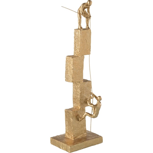 Figurine grimpeur moderne en résine Couleur doré <span itemprop=