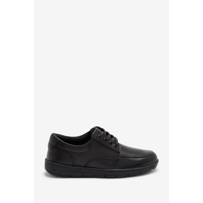 Chaussures D’école En Cuir À Lacets noir <span itemprop=