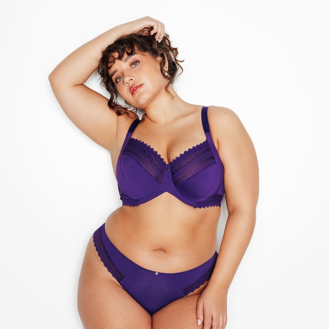 Soutien-gorge corbeille grande taille DOUCE violet <span itemprop=