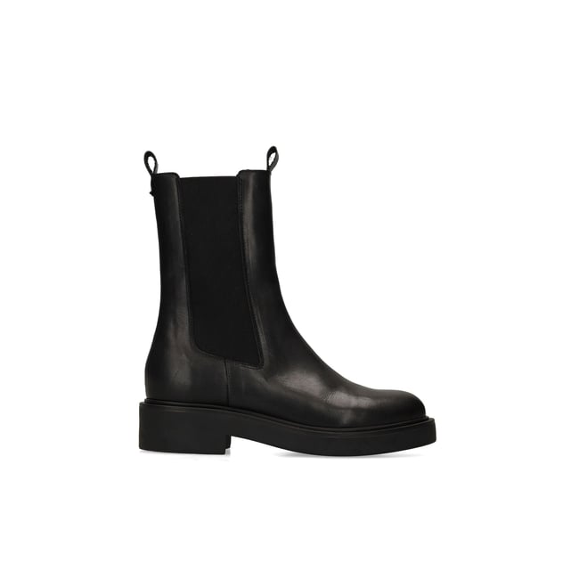 Chelsea boots en cuir noir <span itemprop=