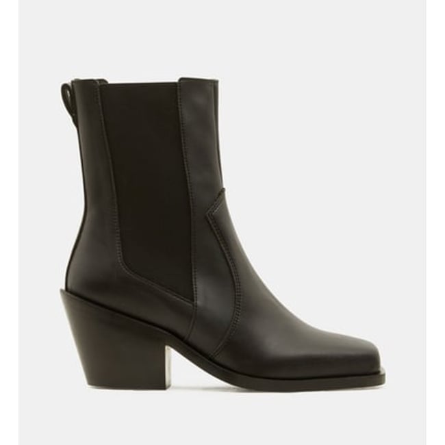 Bottines À Talons Faustine Style Western Pu Vegan noir <span itemprop=