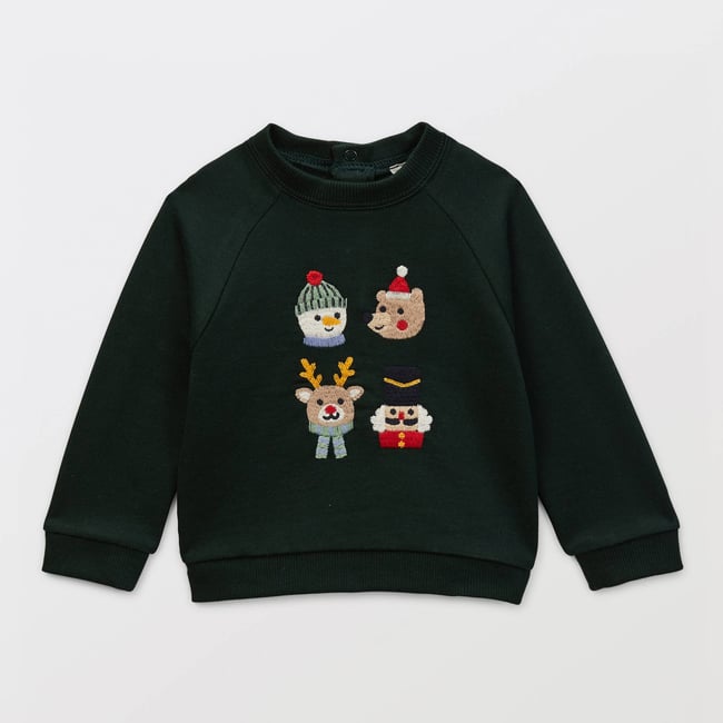 Sweat brodé en coton BIO GOTS pinede <span itemprop=