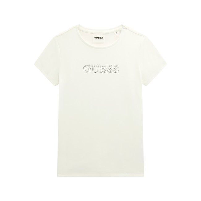 T-Shirt Logo Frontal Strass blanc <span itemprop=