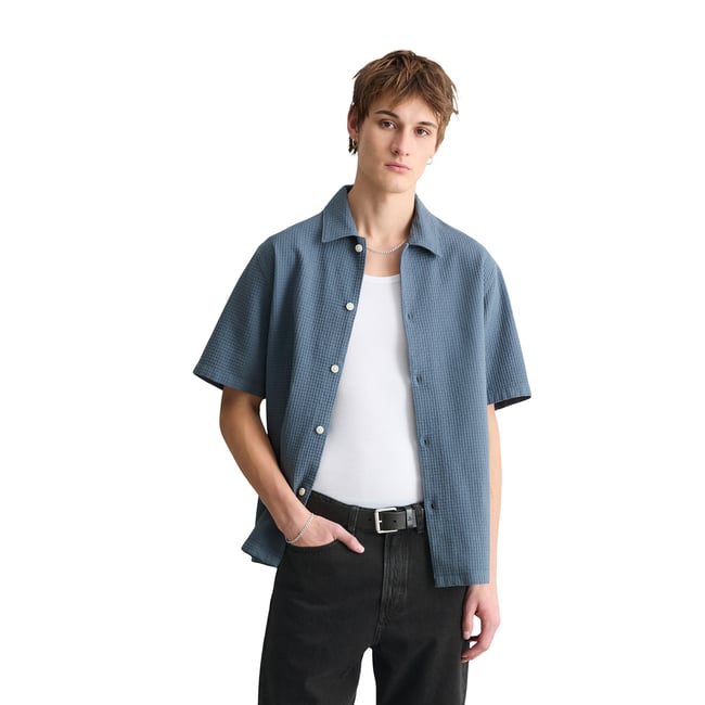 Chemise à manches courtes regular avec structure à carreaux - MARC O’POLO DENIM