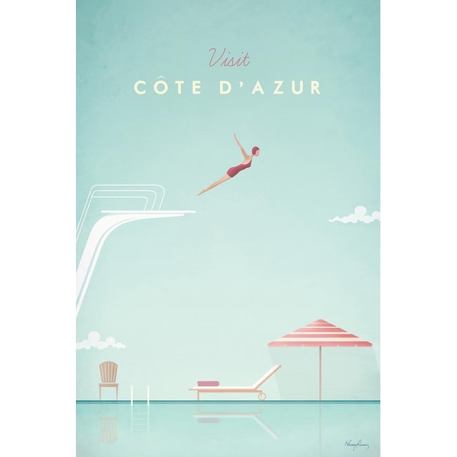 Tableau paysage cote d'azur vintage - HEXOA