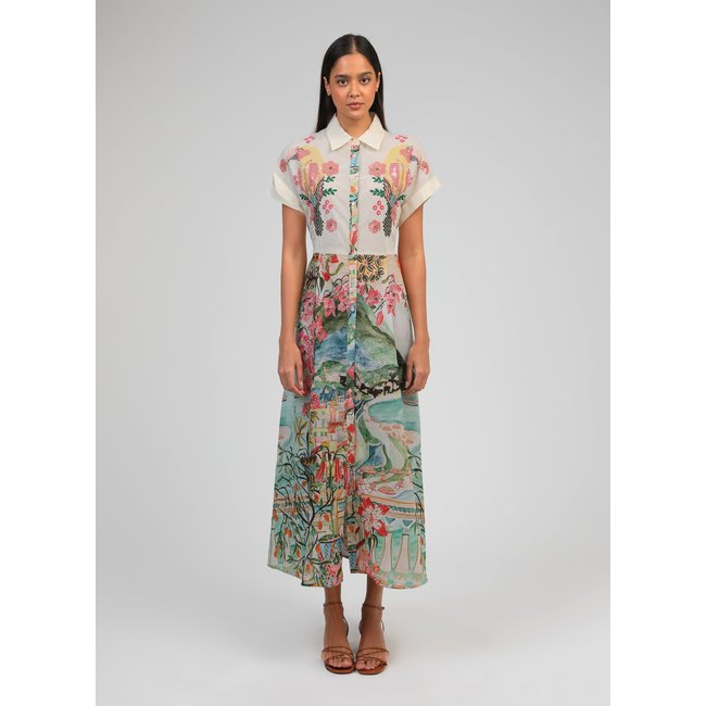 Robe Longue OLENAVIE eden ecru <span itemprop=
