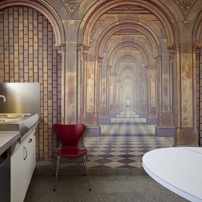 Papier peint intissé panoramique Ville et Architecture The chamber of secrets Couleur beige <span itemprop=