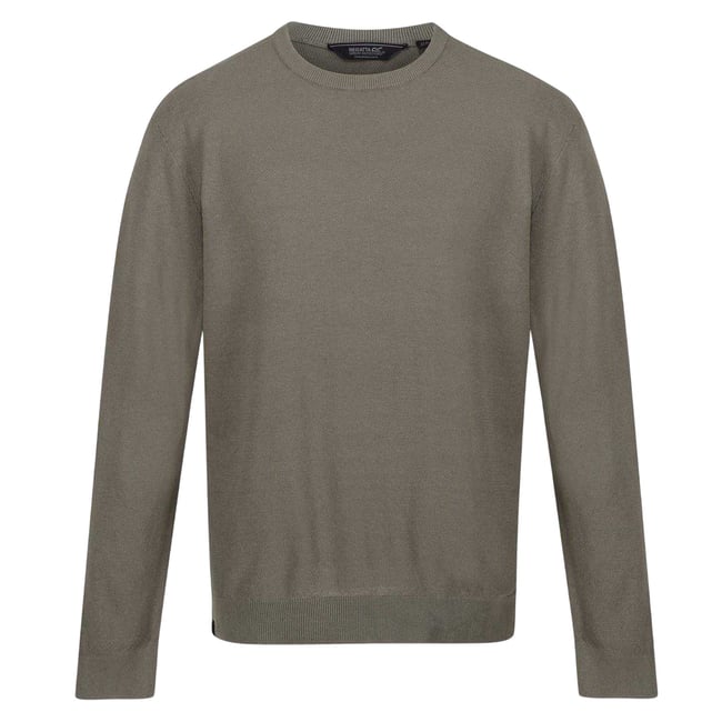 Sweat uni col ras-du-cou CAUTLEY vert kaki <span itemprop=