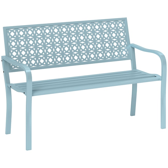 Banc de jardin Acier Bleu bleu <span itemprop=