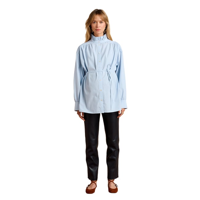 Chemise de grossesse et allaitement bleu ciel <span itemprop=