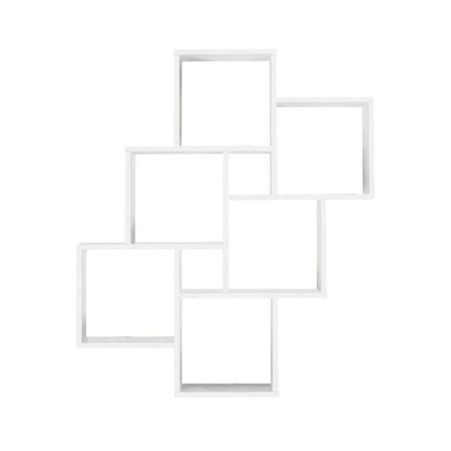 Etagère murale 6 cases Couleur blanc <span itemprop=