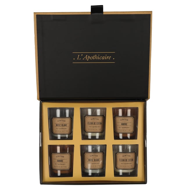 Coffret cadeau 6 bougies parfumées Apothicaire Couleur multicolore <span itemprop=
