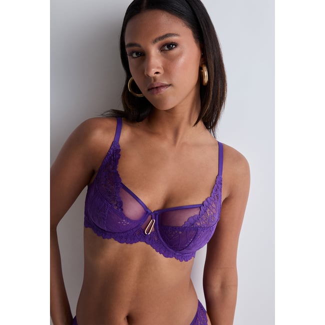 Soutien-gorge emboitant Foulard Flowermania violet <span itemprop=