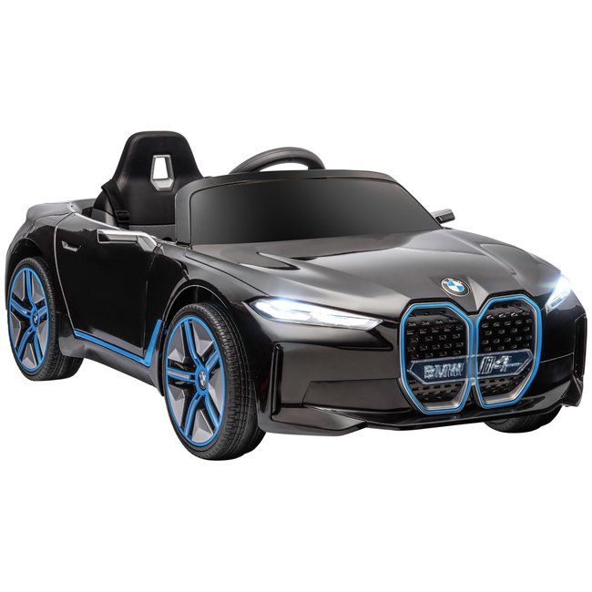 Voiture électrique enfant licence BMW I4 12V 5Km/h max. effets télécommande noir <span itemprop=