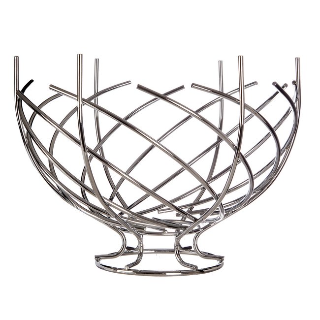 Nest Fruit Basket in Chrome, silver-coloured, SO'HOME