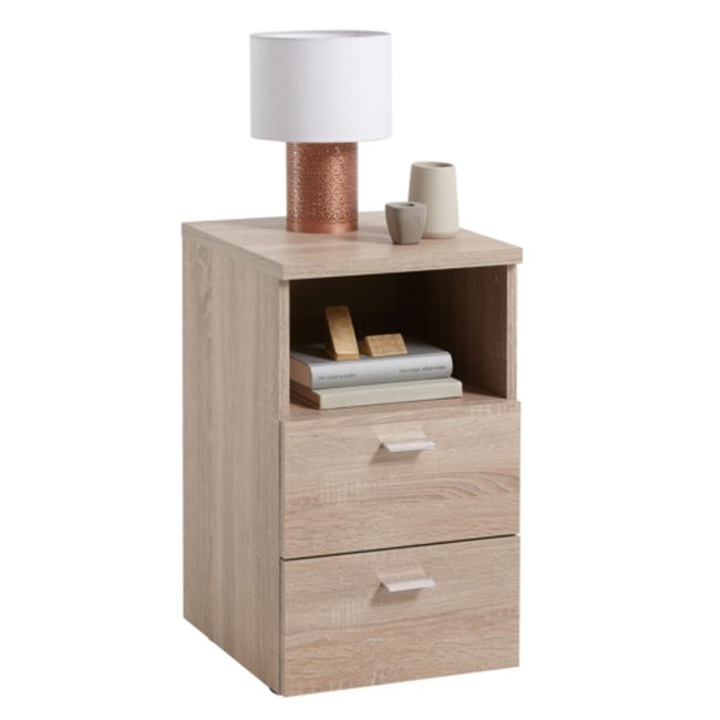 Chevet 2 tiroirs 1 niche - TERRE DE NUIT