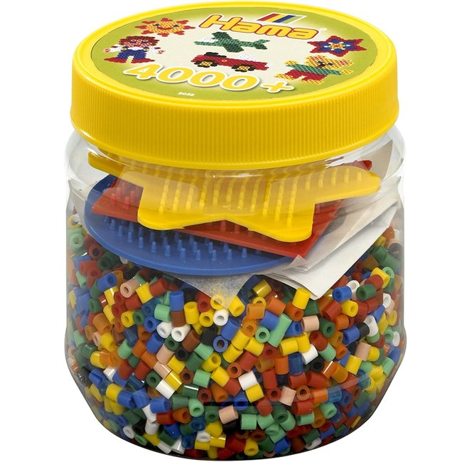 Pot 4000 perles plastique beige <span itemprop=