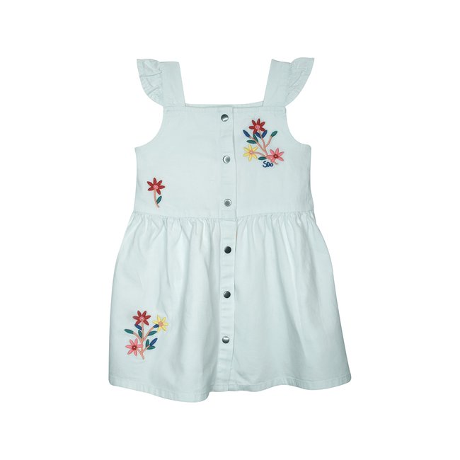 Robe guylaine jean sans manches enfant bleu <span itemprop=