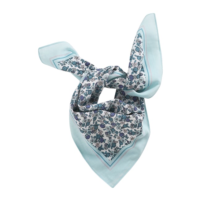 Foulard imprimé fleurs vert <span itemprop=