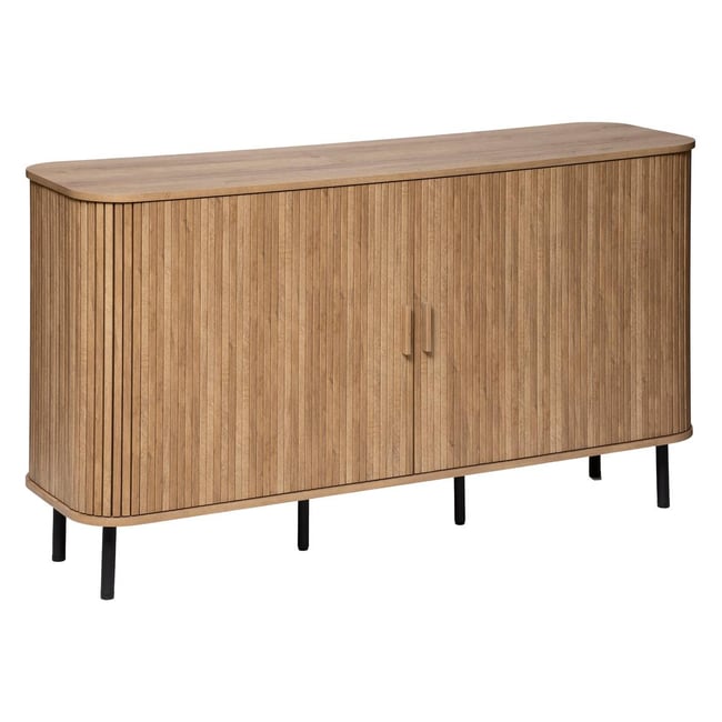 Buffet 2 portes coulissantes effet chêne COLVA Couleur beige <span itemprop=