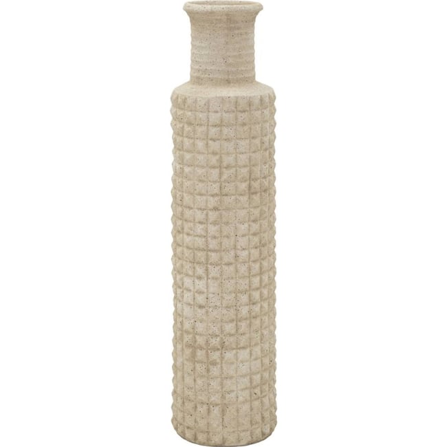 Vase haut extérieur effet pierre MODERN Couleur beige effet pierre sablée <span itemprop=
