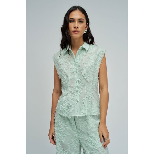 CHEMISE AVEC JACQUARD vert <span itemprop=