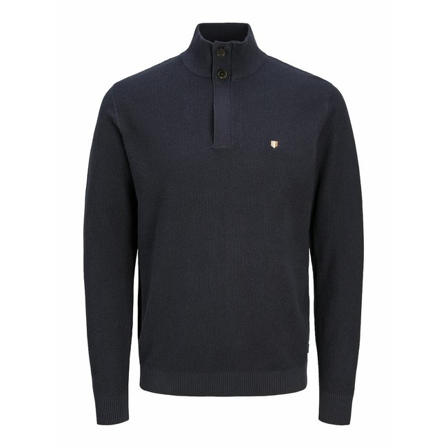 Cotton Half Zip Jumper with Button Fastening - JACK & JONES
