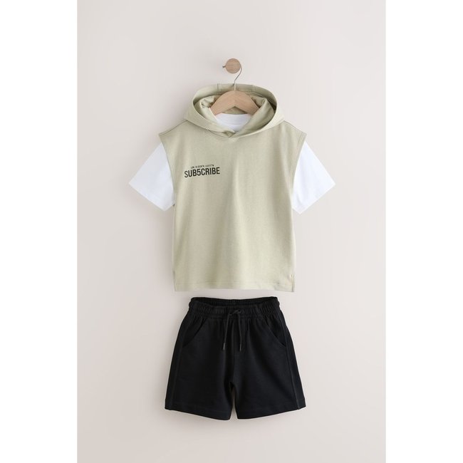 Sweat sans manches, t-shirt et short pierre/noir sub5cribe <span itemprop=