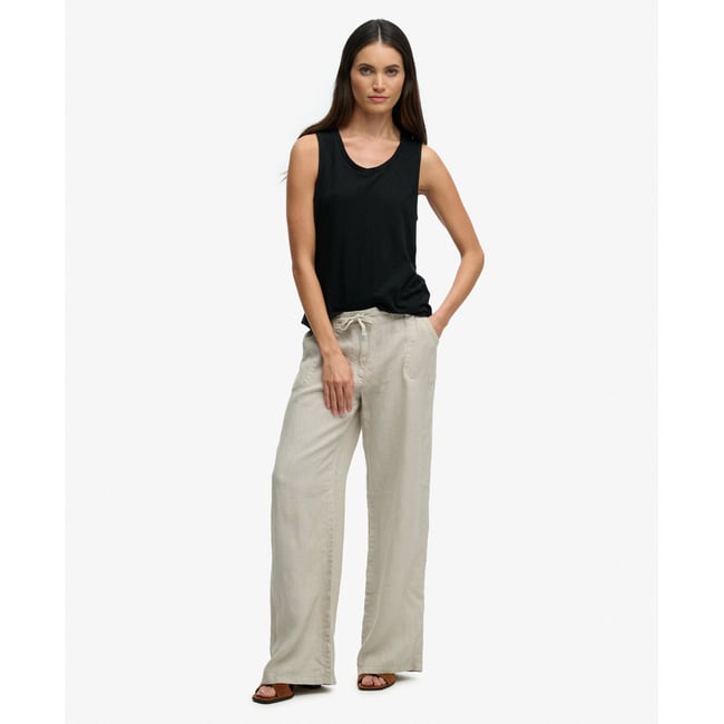 Pantalon taille basse en lin - SUPERDRY