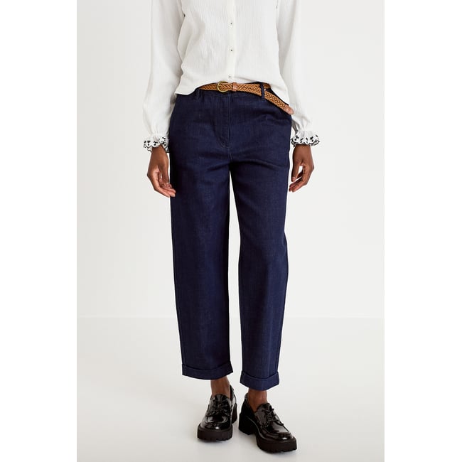 Jeans chino avec ceinture denim brut <span itemprop=