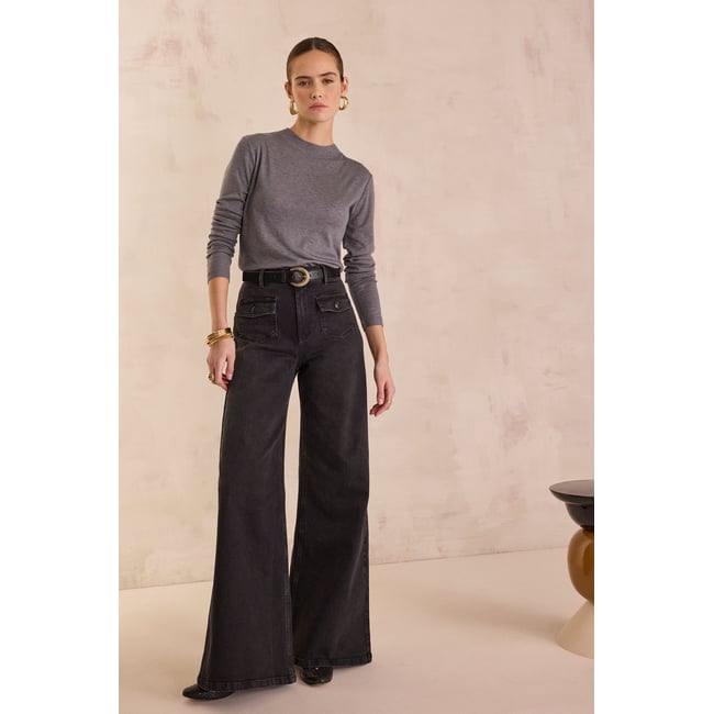 Jean large ROMAIN noir <span itemprop=
