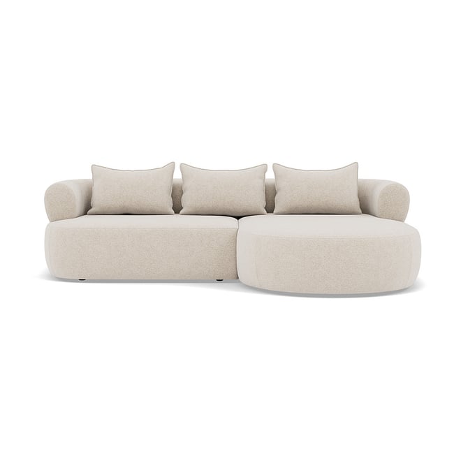 Canapé d'Angle droit 4 places - ANGELA Couleur beige <span itemprop=