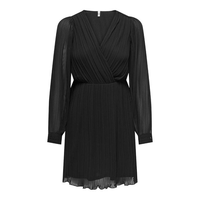 Robe courte plissée noir <span itemprop=