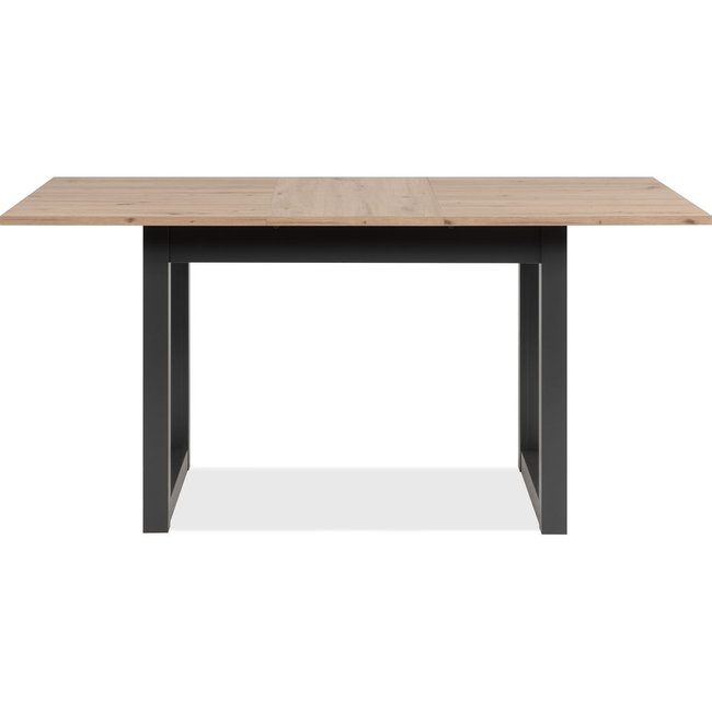 Table à manger extensible 6/8 places effet chêne - NORA Couleur chêne et anthracite <span itemprop=