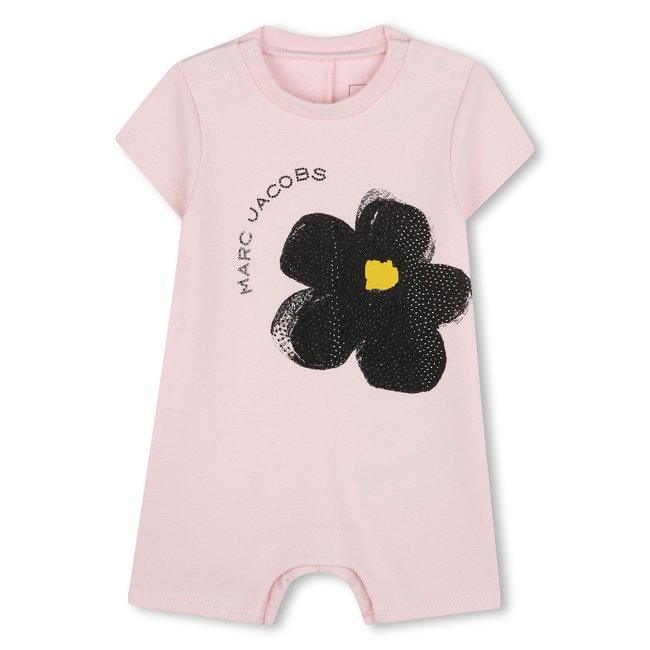 Combinaison courte en coton rosee <span itemprop=