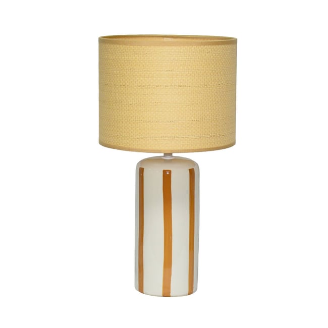 Lampe de table intérieur céramique abat-jour effet rotin H 44cm AURORE - SWEEEK
