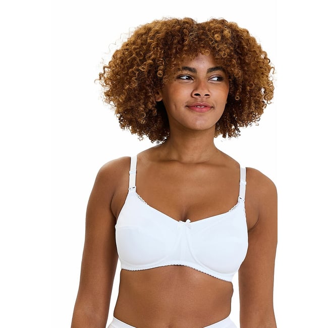 Soutien-gorge sans armature allaitement New Caress blanc <span itemprop=