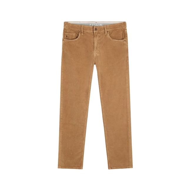 PANTALON REGULAR VELOURS ROYLATTE beige <span itemprop=