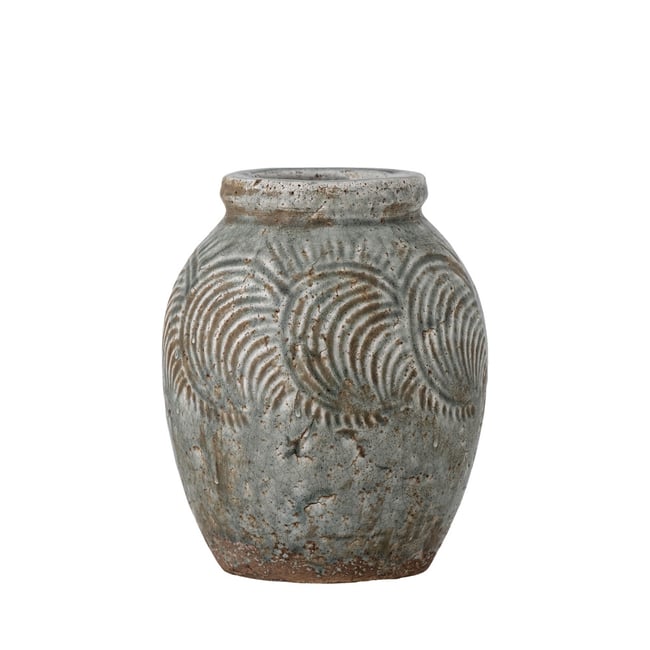 Vase en terre cuite H22cm - DAMIAN Couleur vert <span itemprop=
