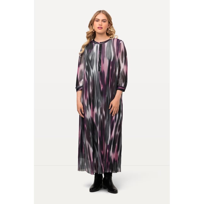 Robe midi à ligne en A prune <span itemprop=