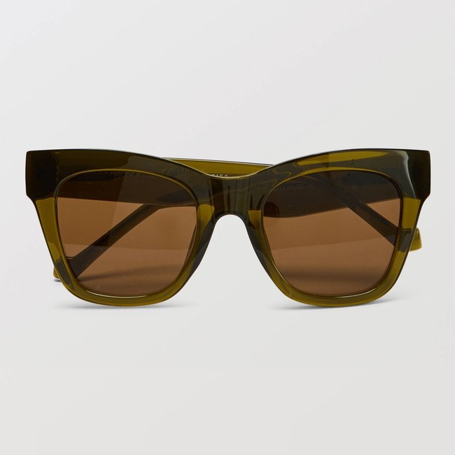 Lunettes de soleil oversize vert melange <span itemprop=