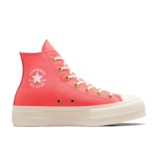 All Star Lift Crafted Colour Canvas High Top Trainers, pink, CONVERSE