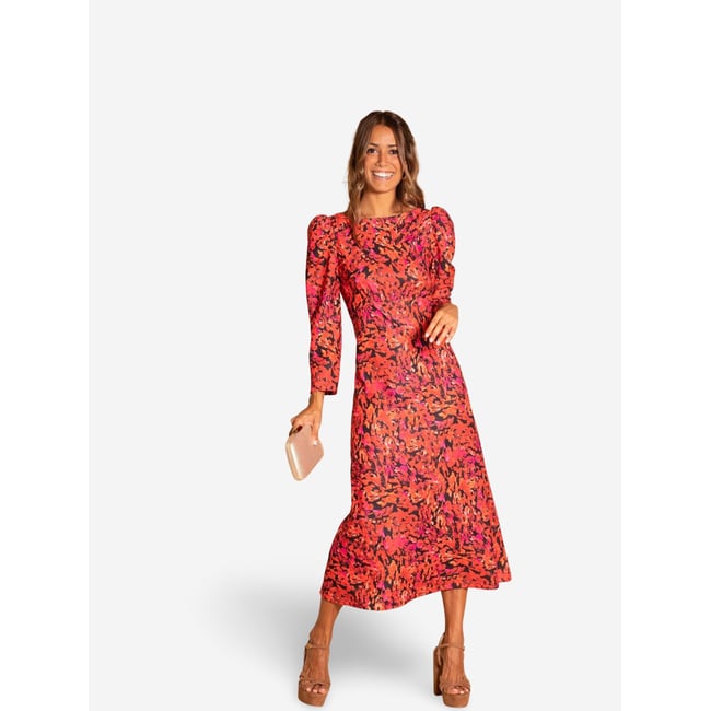Robe midi avec manches d'invité MRS COLLINS multicolore <span itemprop=