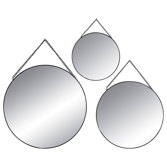 Atmosphera - Miroir Rond Alice d38cm Noir