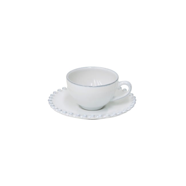 Tasse à Café et Soucoupe Pearl Couleur blanc <span itemprop=