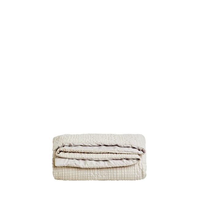 Couvre-lit à texture froissée naturel <span itemprop=