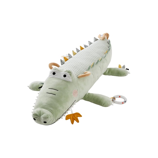 Grande peluche d'activités Crocodile vert <span itemprop=