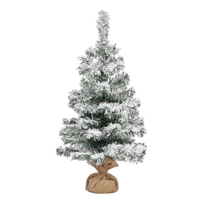 Sapin de Noël artificiel floqué 70 cm Couleur blanc <span itemprop=