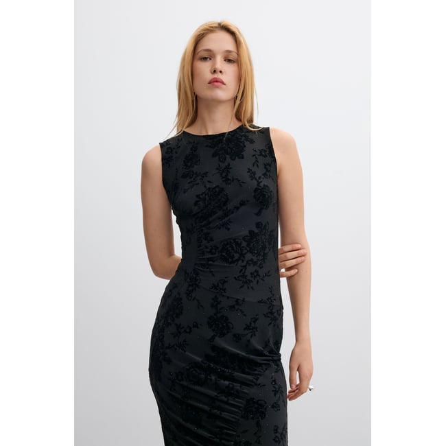 robe midi en maille noir <span itemprop=