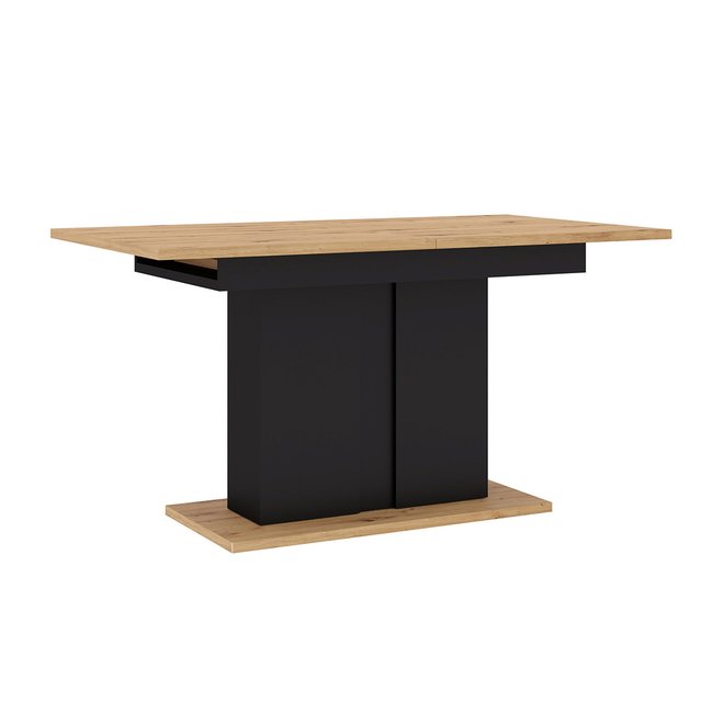 Table à manger  140x90 cm - DONNELY Couleur bois / noir <span itemprop=